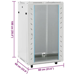 18U Netzwerkschrank 19" Grau 60x60x100 cm