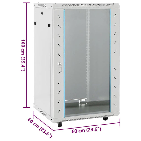 18U Netzwerkschrank 19" Grau 60x60x100 cm