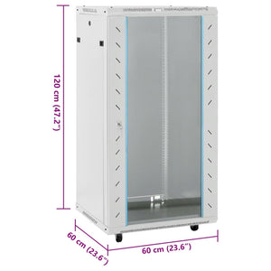 22U 19" Netzwerkschrank Grau 60x60x120 cm