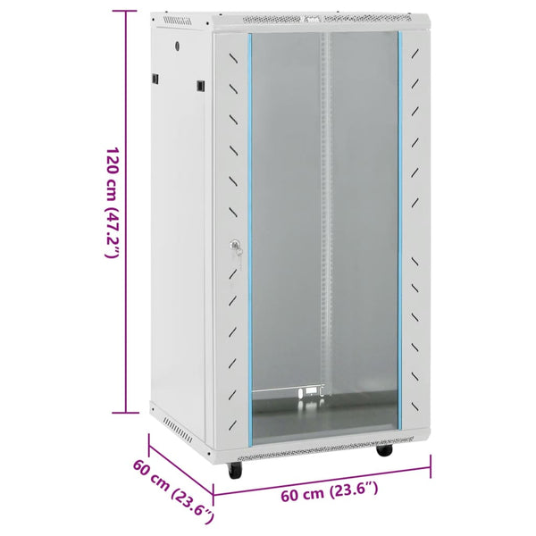 22U 19" Netzwerkschrank Grau 60x60x120 cm