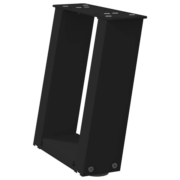 U-Form Couchtischbeine, 30cm, Schwarz, 2er-Set