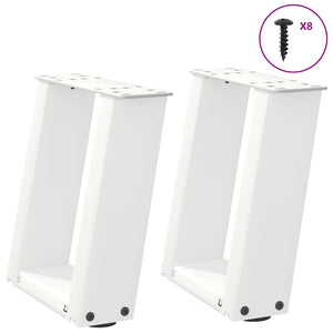 U-Form Couchtischbeine, 30 cm, Weiß, 2er-Set
