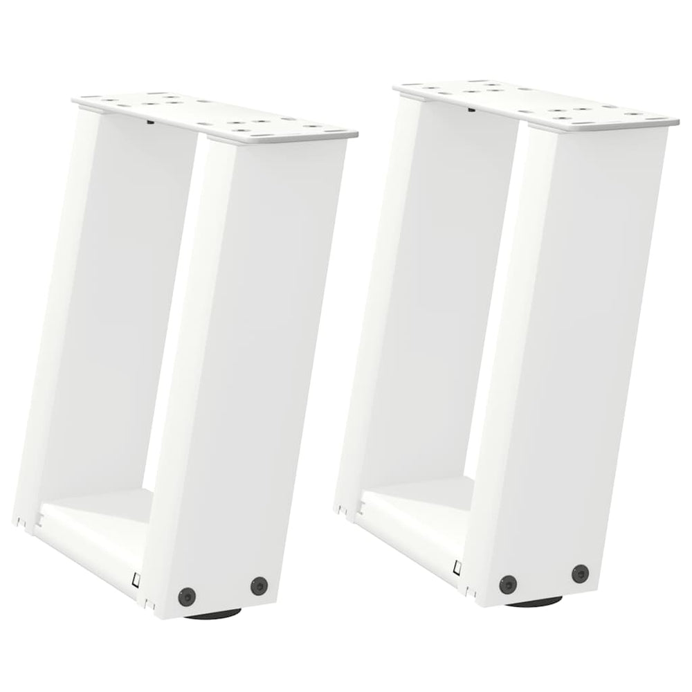 U-Form Couchtischbeine, 30 cm, Weiß, 2er-Set