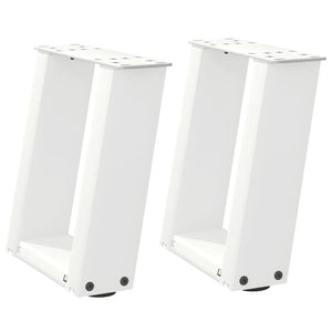 U-Form Couchtischbeine, 30 cm, Weiß, 2er-Set