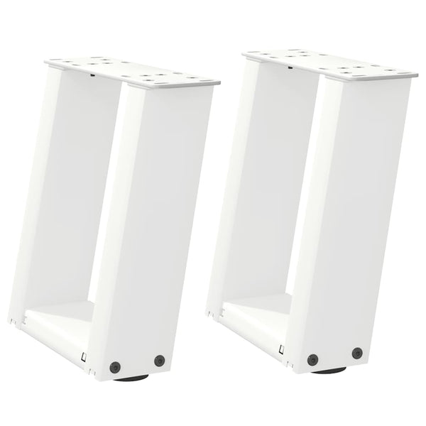 U-Form Couchtischbeine, 30 cm, Weiß, 2er-Set
