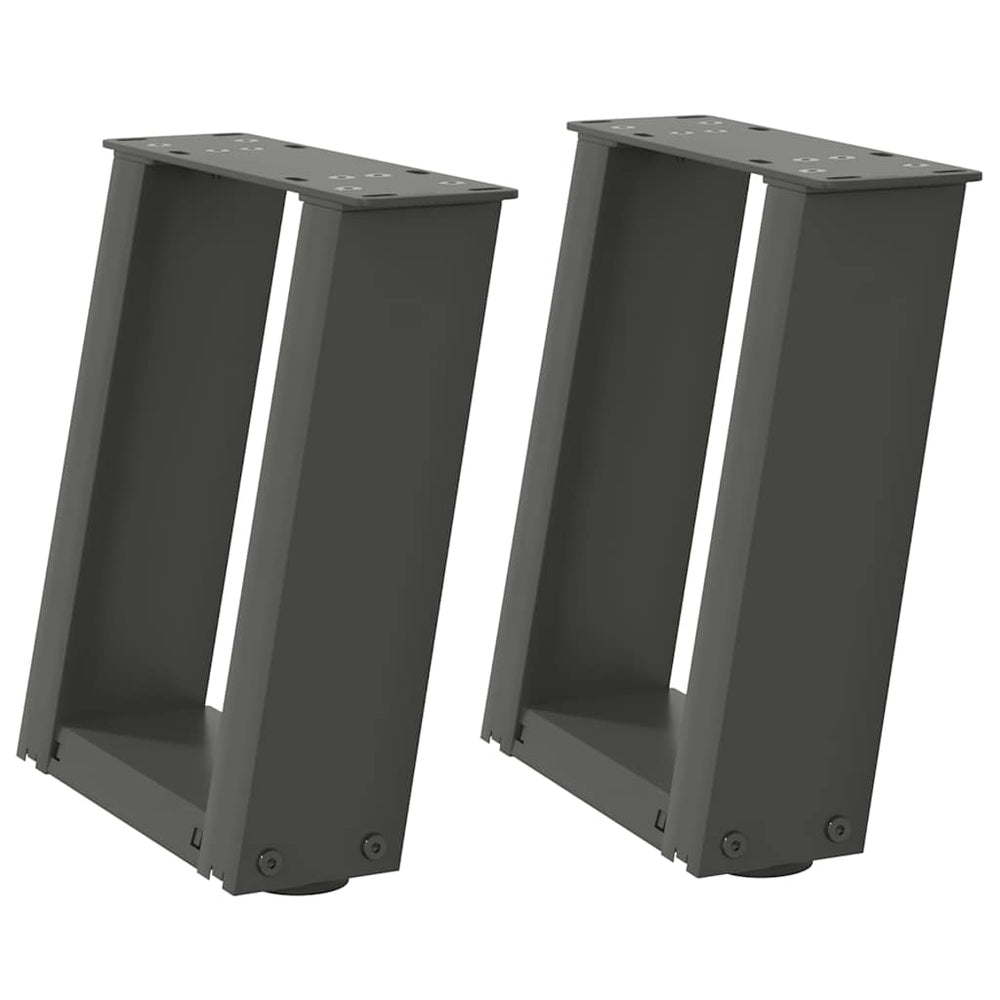 U-Form Couchtischbeine, Anthrazit, 30cm, 2er-Set