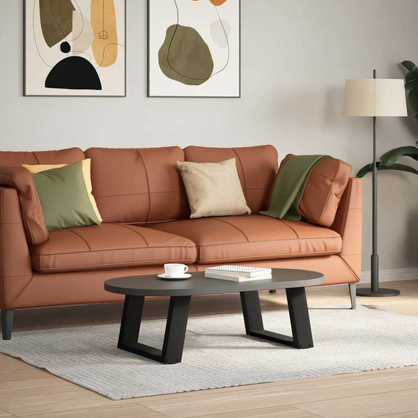 U-Form Couchtischbeine, Stahl Schwarz, 2er Set