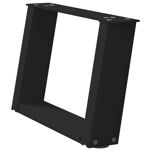 U-Form Couchtischbeine, Stahl Schwarz, 2er Set