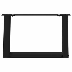 U-Form Couchtischbeine, Stahl Schwarz, 2er Set
