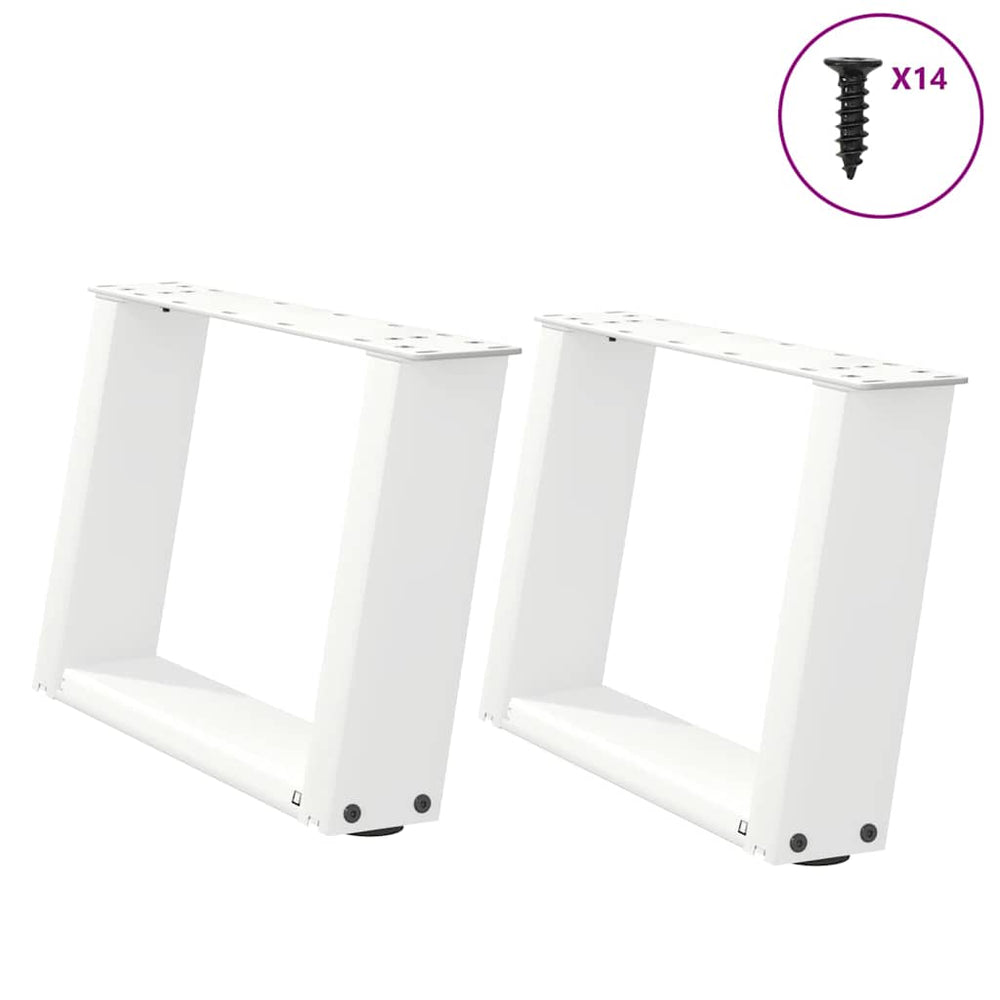 Couchtischbeine U-Form, Weiß, 2er Set