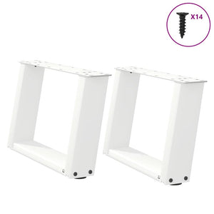 Couchtischbeine U-Form, Weiß, 2er Set