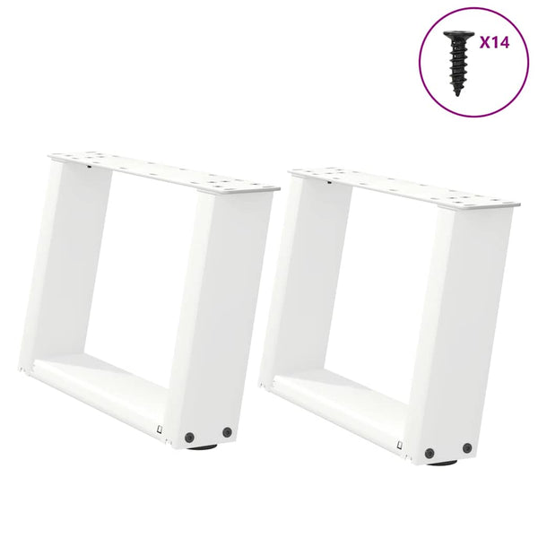 Couchtischbeine U-Form, Weiß, 2er Set