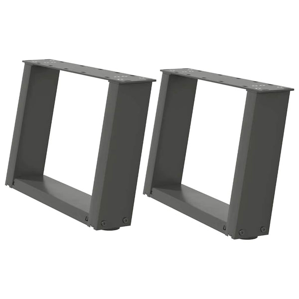 U-Form Couchtischbeine, 2er Set Anthrazit