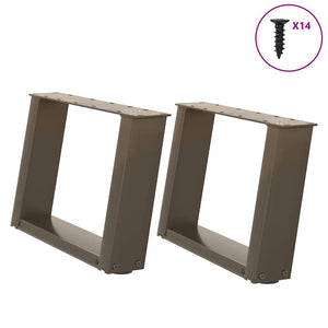 U-Form Couchtischbeine, 2er Set, Naturstahl