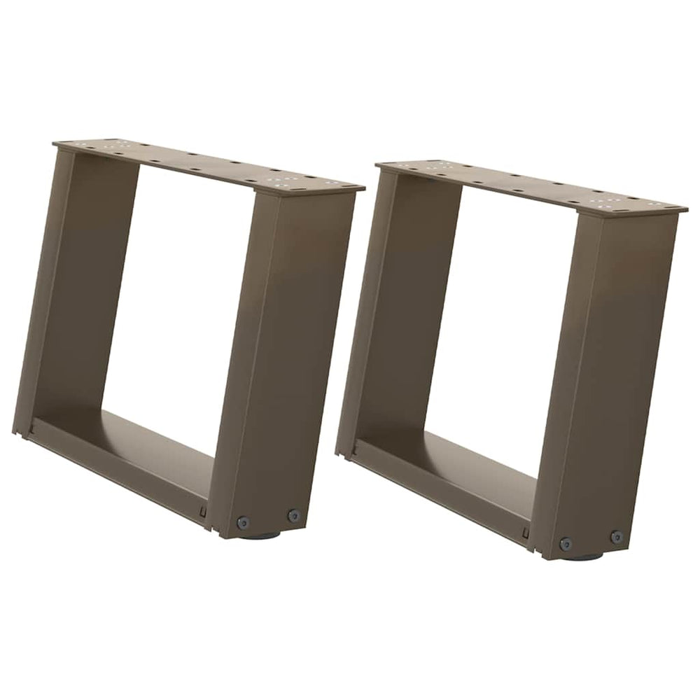 U-Form Couchtischbeine, 2er Set, Naturstahl
