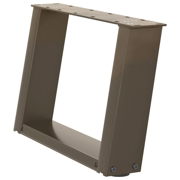 U-Form Couchtischbeine, 2er Set, Naturstahl