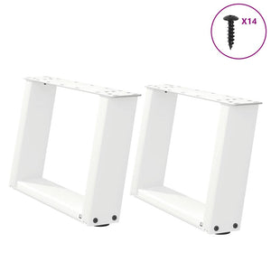 Couchtischbeine U-Form Weiß, 2er Set