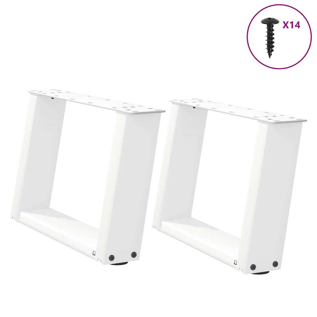 Couchtischbeine U-Form Weiß, 2er Set