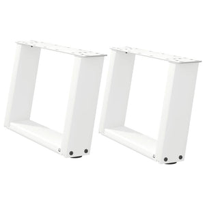 Couchtischbeine U-Form Weiß, 2er Set