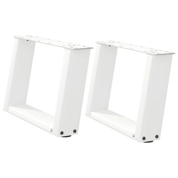Couchtischbeine U-Form Weiß, 2er Set