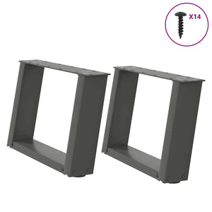 U-Form Couchtischbeine Anthrazit, 2er Set