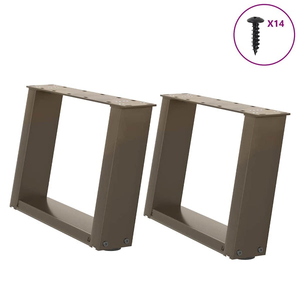 Couchtischbeine U-Form Stahl Natur 2er Set