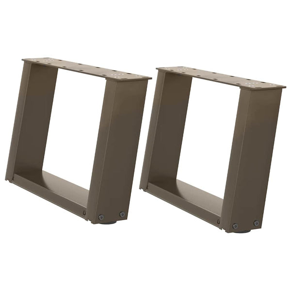 Couchtischbeine U-Form Stahl Natur 2er Set