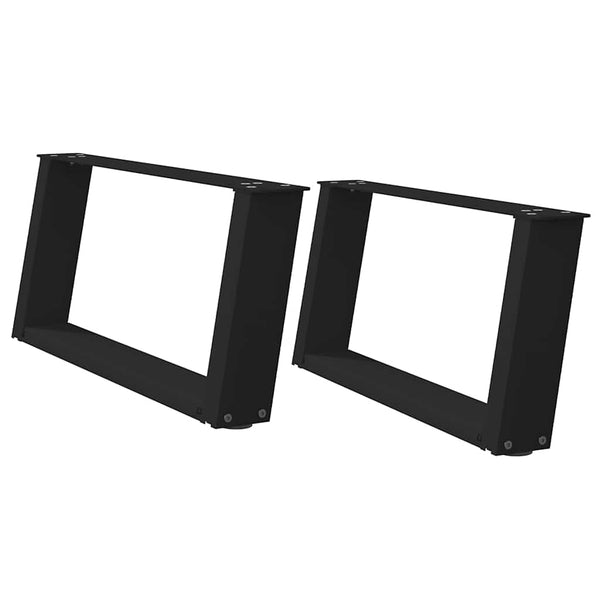 Couchtischbeine U-Form Schwarz Stahl 60cm (2er Set)