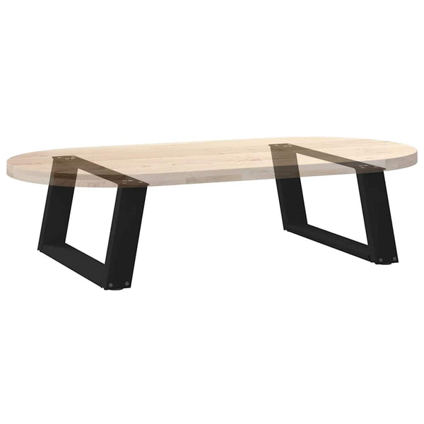 Couchtischbeine U-Form Schwarz Stahl 60cm (2er Set)