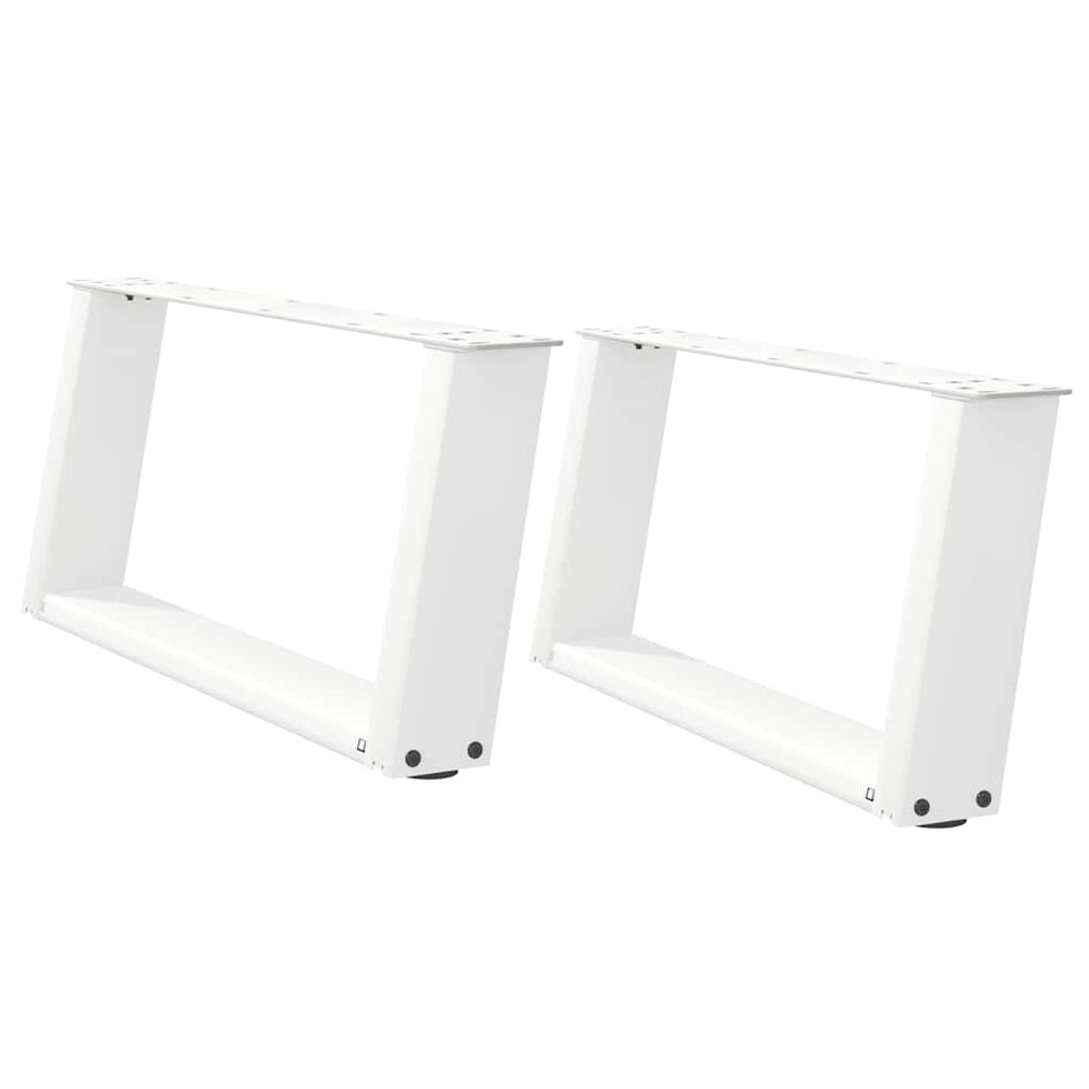 Couchtischbeine U-Form Weiß, 2er Set