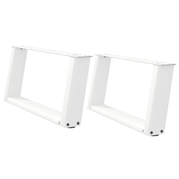 Couchtischbeine U-Form Weiß, 2er Set