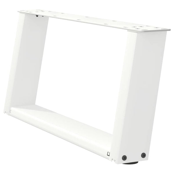 Couchtischbeine U-Form Weiß, 2er Set