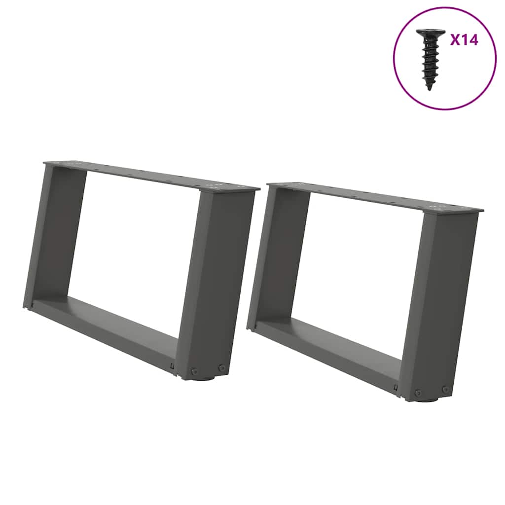 Couchtischbeine U-Form Anthrazit, 2er Set