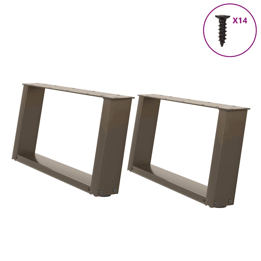 Couchtischbeine U-Form, 60 cm Stahl
