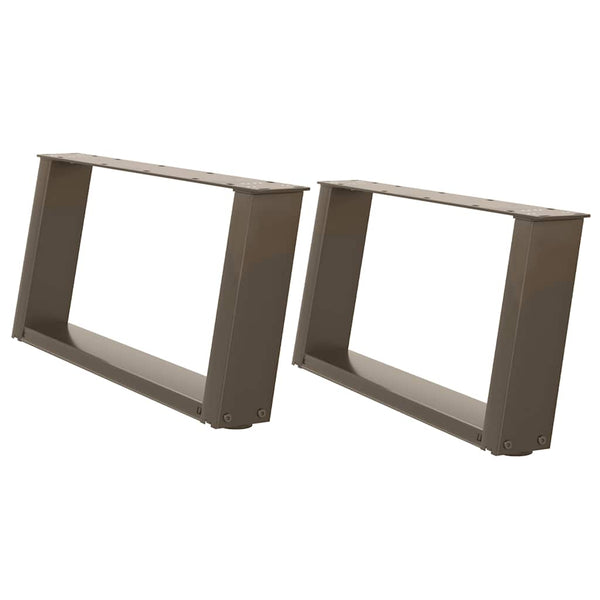 Couchtischbeine U-Form, Naturstahl, 70 cm, 2er-Set