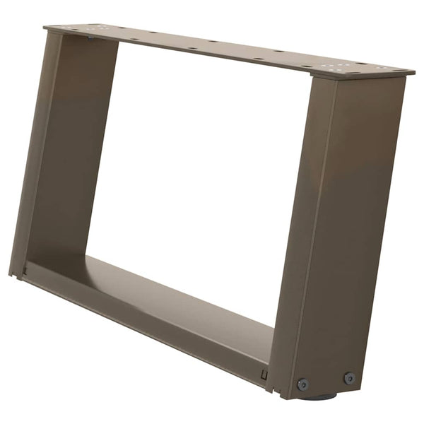 Couchtischbeine U-Form, Naturstahl, 70 cm, 2er-Set