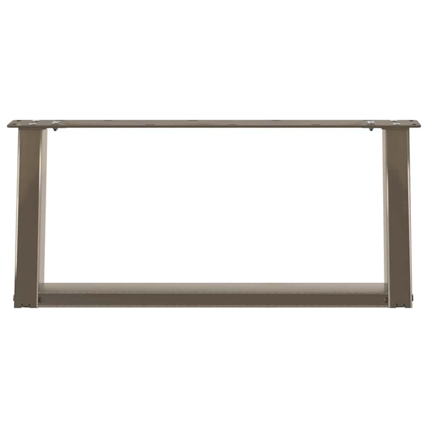 Couchtischbeine U-Form, Naturstahl, 70 cm, 2er-Set