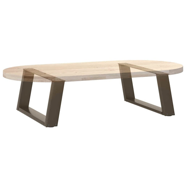 Couchtischbeine U-Form, Naturstahl, 70 cm, 2er-Set