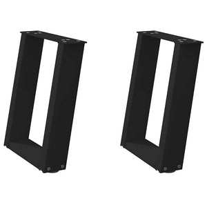 U-Form Couchtischbeine Schwarz, 2er Set