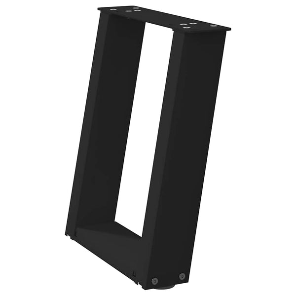 U-Form Couchtischbeine Schwarz, 2er Set