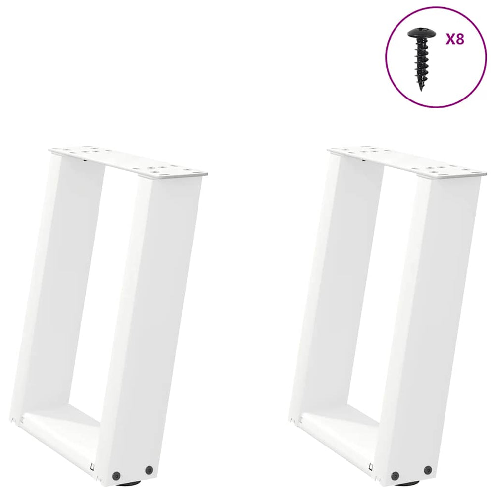 Weiße U-Form Couchtischbeine, 2er-Set