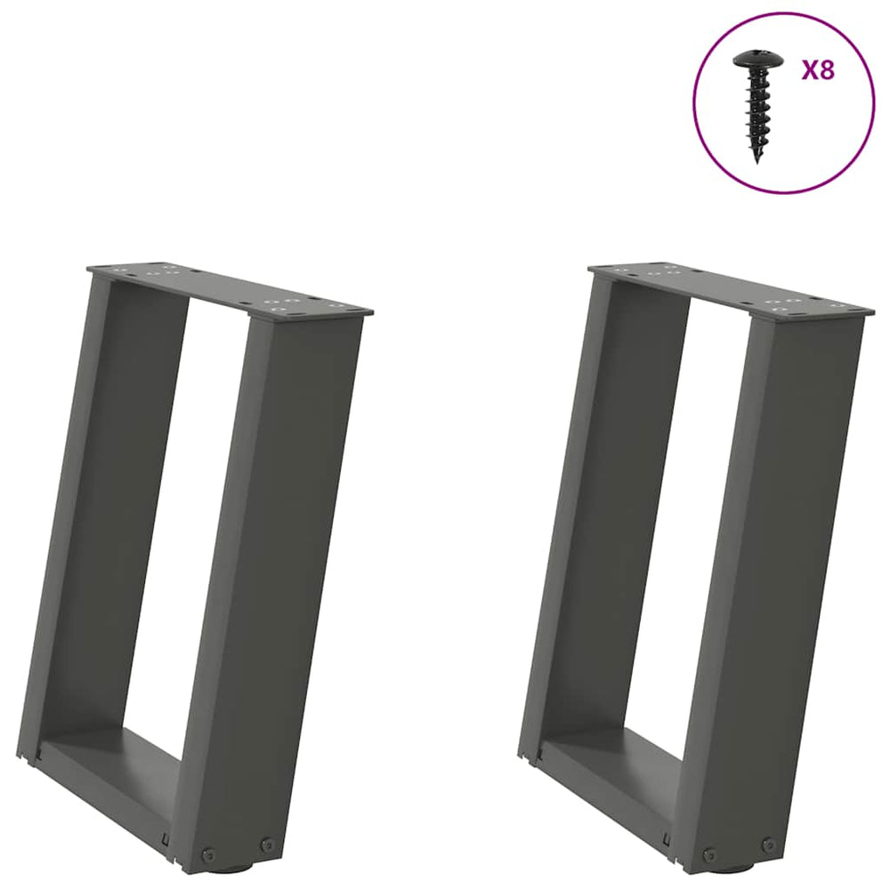 U-Form Couchtischbeine Anthrazit, 2er-Set