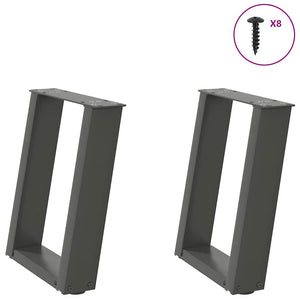 U-Form Couchtischbeine Anthrazit, 2er-Set