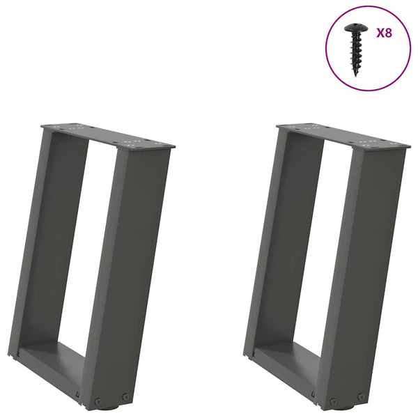 U-Form Couchtischbeine Anthrazit, 2er-Set