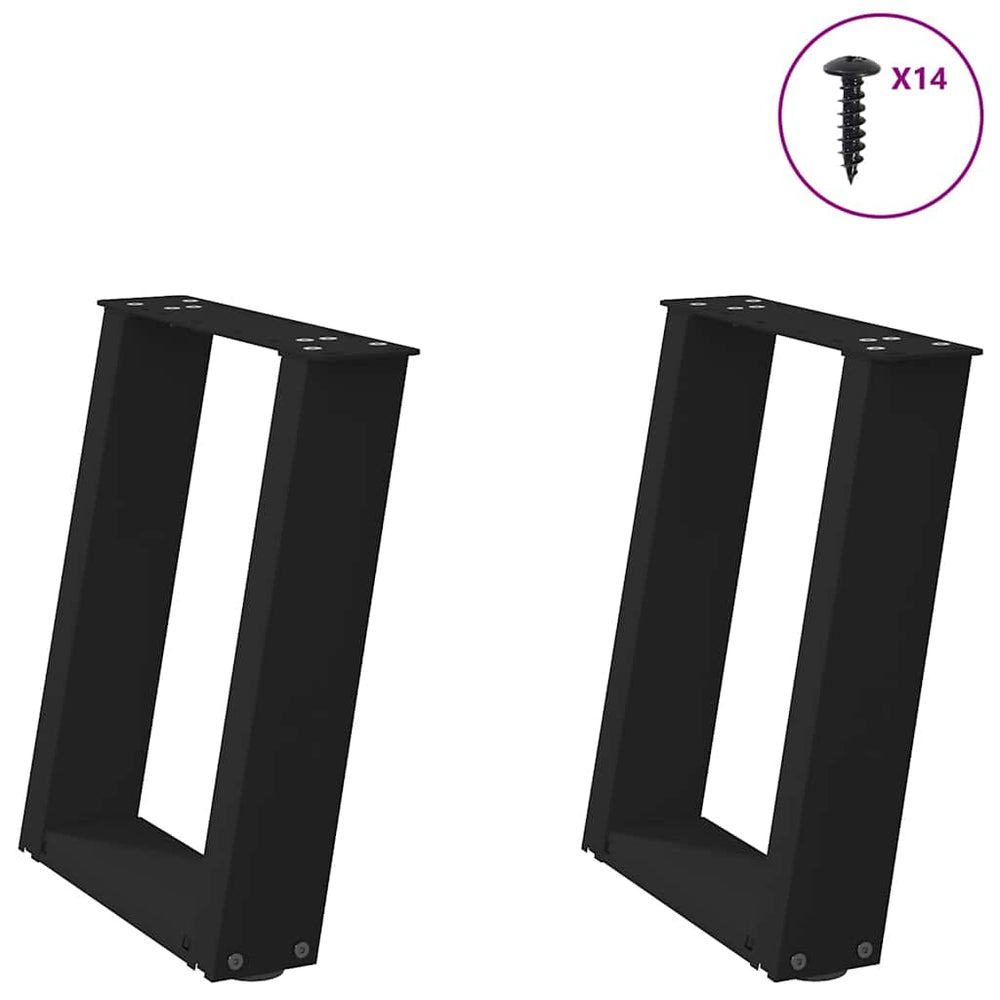 U-Form Couchtischbeine, 2er Set, Schwarz