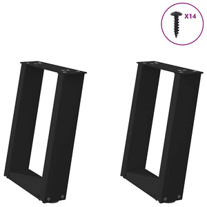 U-Form Couchtischbeine, 2er Set, Schwarz