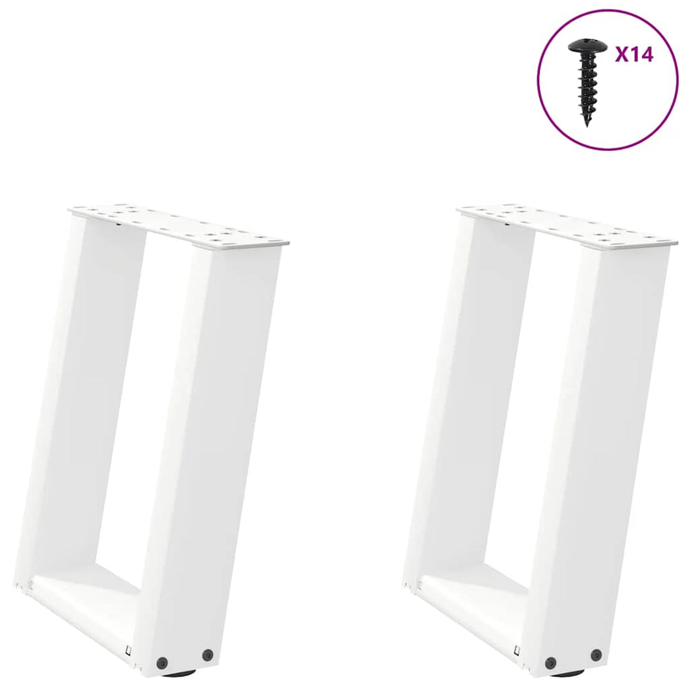 Couchtischbeine U-Form, Weiß, 2er-Set