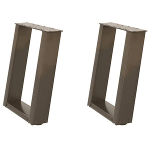 U-Form Couchtischbeine, 2er Set, Naturstahl