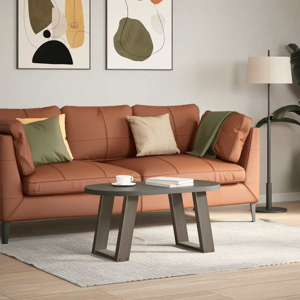 U-Form Couchtischbeine, 2er Set, Naturstahl