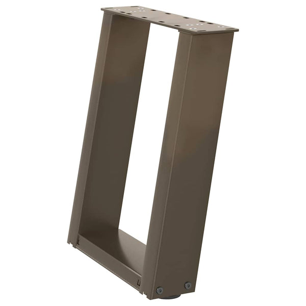 U-Form Couchtischbeine, 2er Set, Naturstahl